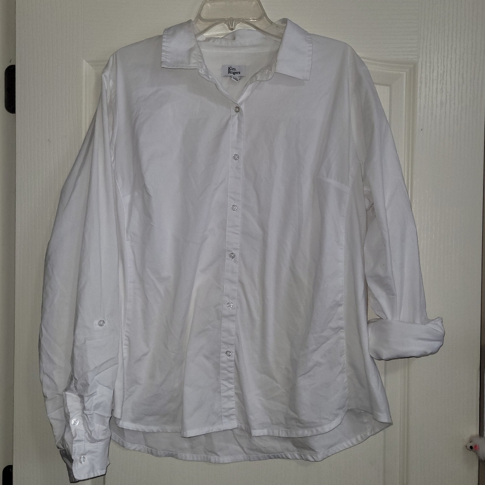 KIM ROGERS women's white dress shirt